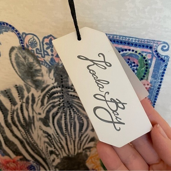 NWT Zebra Graphic Short Sleeve T Shirt Sz S Bedazzled Sequin Colorful Kidcore - Picture 8 of 9